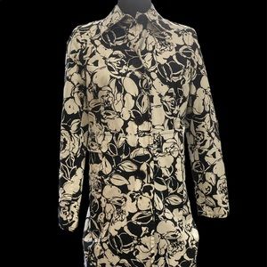 Axcess Women’s Black and White Floral Long Jacket